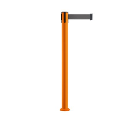 MONTOUR LINE Stanchion Belt Barrier Fixed Base Orange Post 7.5ftDark Gray Belt MSX630F-OR-DGY-75